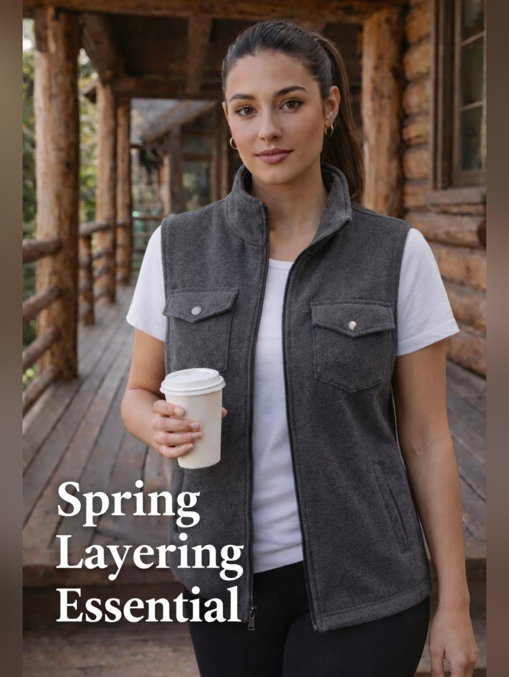 Mountain Khakis Gray Fleece Zip Vest XL Utility Pocket Outdoor Layer
